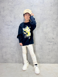 Детские штаны в рубчик UNIQLO леггинсы с принтом 1159859768 (Молочный 3-6М) на рост 55-65 см