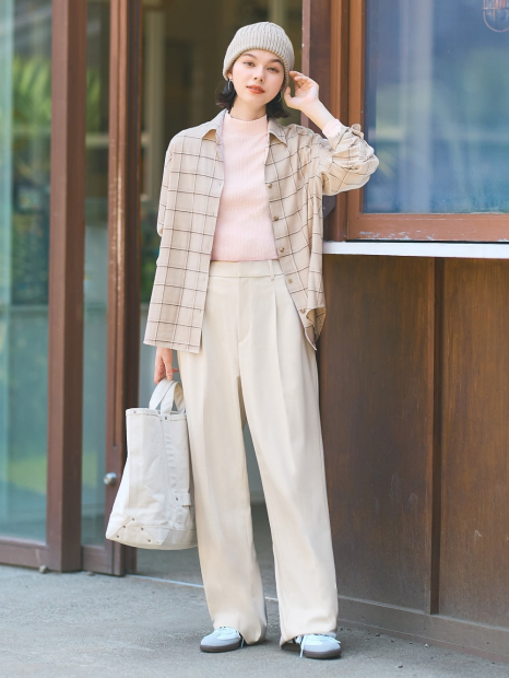 Широкі штани UNIQLO 1159839843 (Молочний XL)