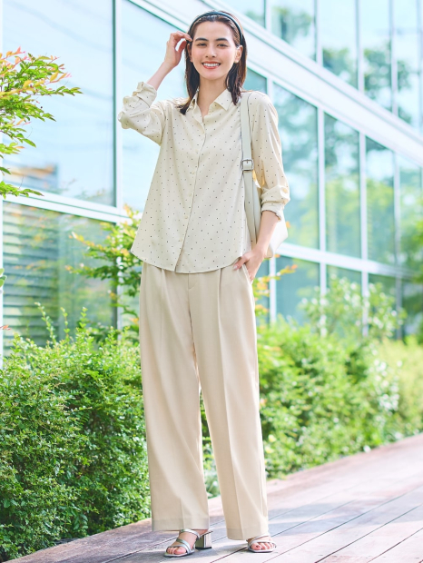 Широкі штани UNIQLO 1159839843 (Молочний XL)