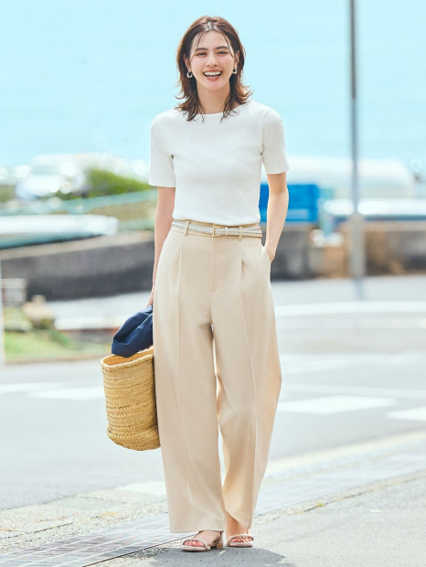 Широкі штани UNIQLO 1159839843 (Молочний XL)