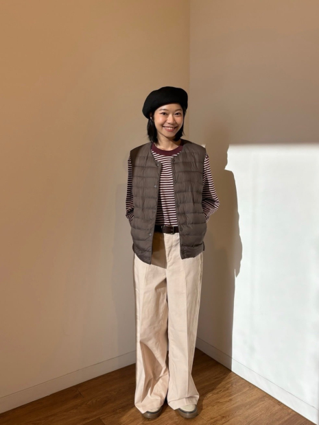 Широкие брюки UNIQLO чинос 1159842099 (Розовый XS)