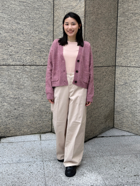 Широкие брюки UNIQLO чинос 1159842099 (Розовый XS)