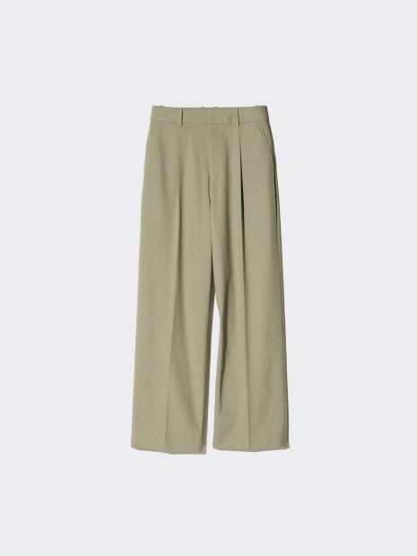 Широкие брюки UNIQLO 1159842105 (Зеленый XL)