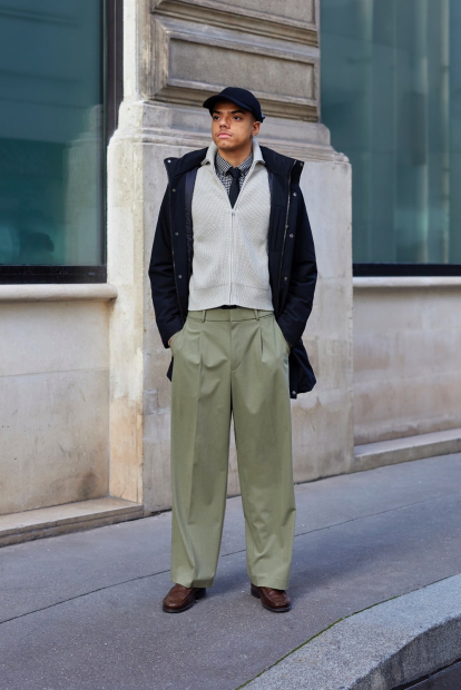 Широкие брюки UNIQLO 1159842105 (Зеленый XL)
