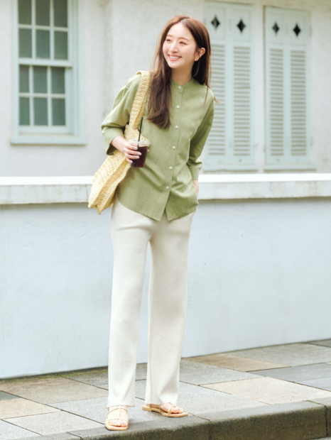 Женские трикотажные штаны UNIQLO в рубчик 1159842667 (Молочный XXL)