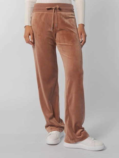 Женские велюровые брюки Calvin Klein широкие штаны 1159842827 (Коричневый S)