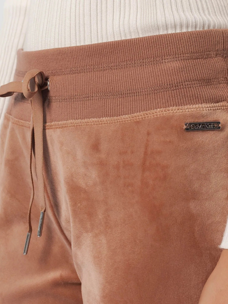 Женские велюровые брюки Calvin Klein широкие штаны 1159842827 (Коричневый S)