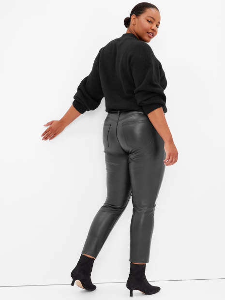 Женские брюки GAP из экокожи 1159843622 (Черный 33)