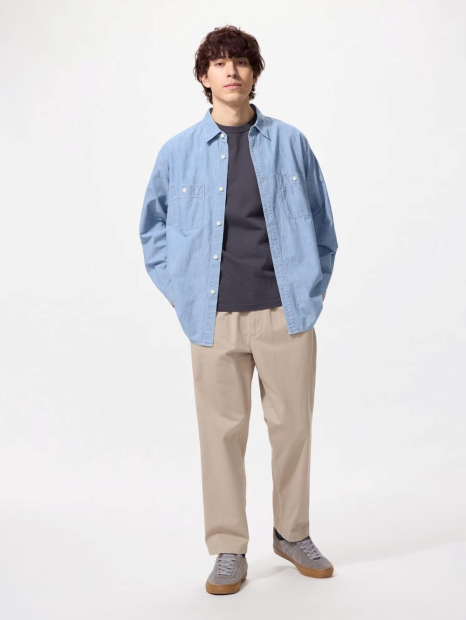 Стильные штаны UNIQLO 1159843982 (Бежевый 3XL)