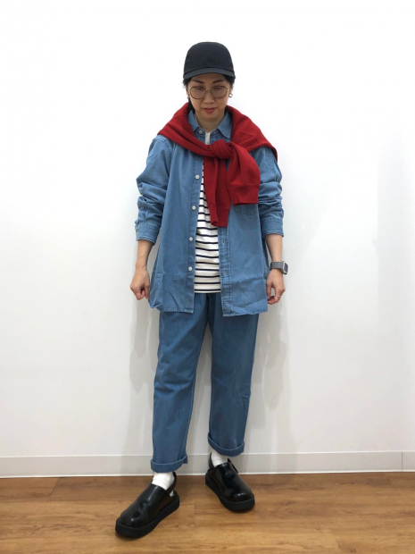 Бавовняні укорочені штани UNIQLO 1159847236 (Блакитний M)