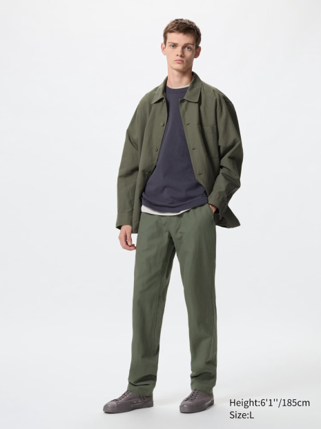 Стильные штаны UNIQLO 1159849550 (Оливковый M)