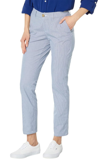 Женские брюки Tommy Hilfiger в полоску 1159851612 (Синий/Белый 2)