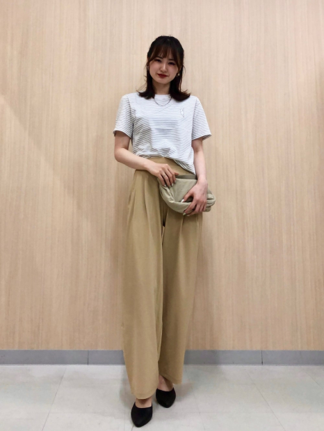 Женские эластичные брюки UNIQLO 1159851956 (Бежевый L)