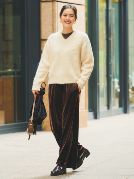 Велюровые штаны UNIQLO 1159853135 (Коричневый S)