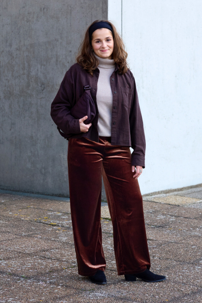 Велюровые штаны UNIQLO 1159853135 (Коричневый S)