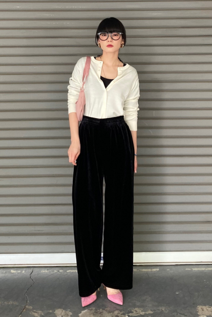 Велюровые штаны UNIQLO 1159854722 (Черный S)