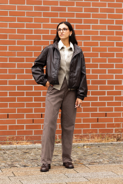 Хлопковые штаны чинос UNIQLO 1159856375 (Коричневый 6)