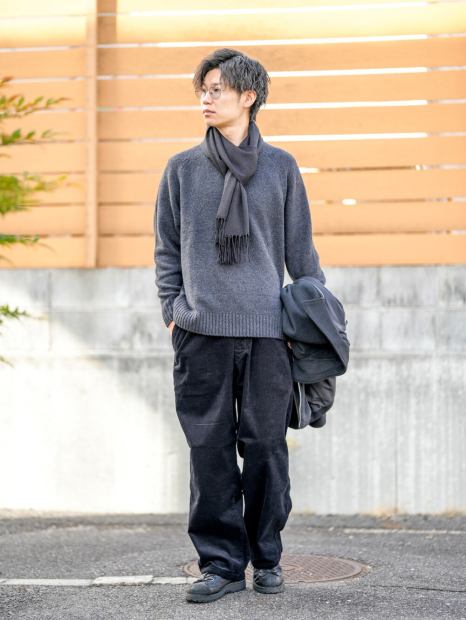 Вельветовые широкие брюки UNIQLO штаны 1159855371 (Черный L)