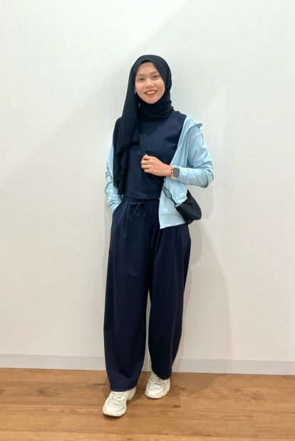 Жіночі еластичні штани UNIQLO 1159854085 (Синій L)