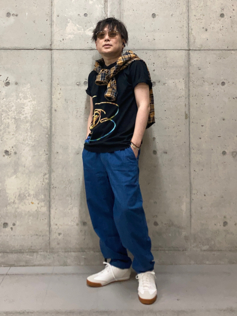 Эластичные джинсовые штаны UNIQLO 1159854950 (Синий L)