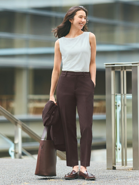 Жіночі укорочені штани UNIQLO 1159855335 (Коричневий M)