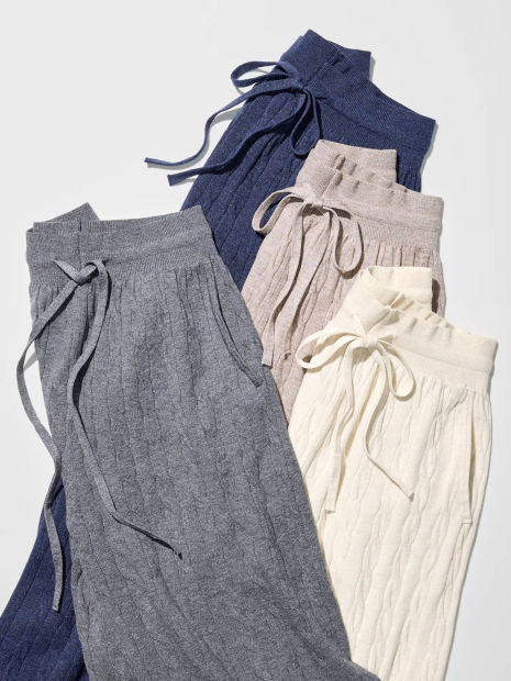 Вязаные женские штаны UNIQLO 1159855586 (Бежевый M)