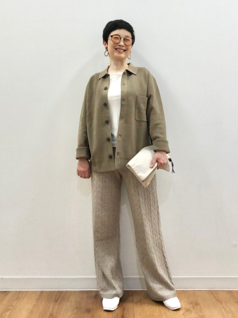 Вязаные женские штаны UNIQLO 1159855586 (Бежевый M)