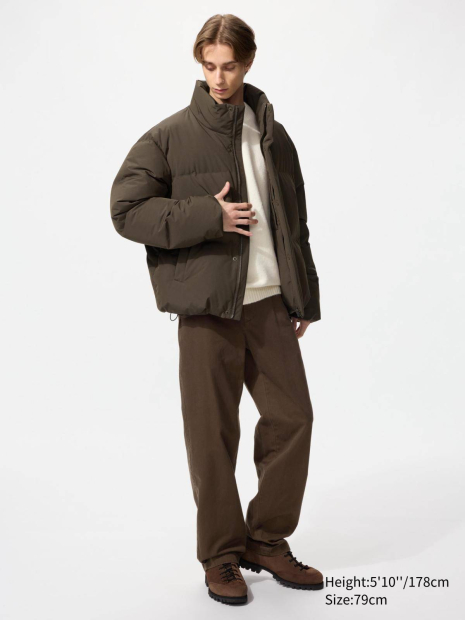 Прямые брюки-чинос UNIQLO свободного кроя 1159855921 (Коричневый 38)