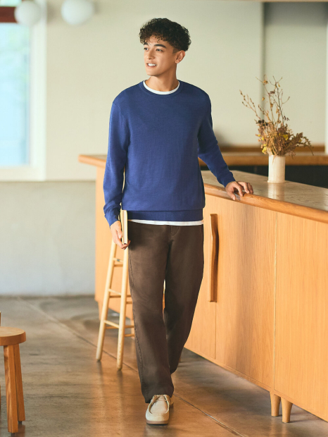 Прямые брюки-чинос UNIQLO свободного кроя 1159855921 (Коричневый 38)