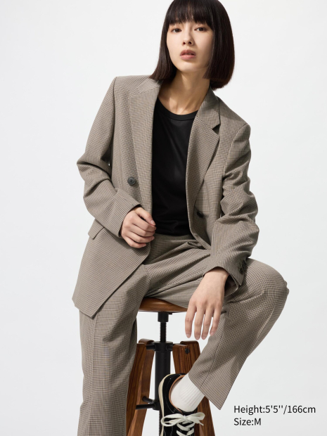 Женские укороченные брюки UNIQLO 1159856585 (Коричневый XL)