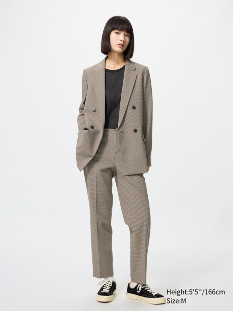 Женские укороченные брюки UNIQLO 1159856585 (Коричневый XL)