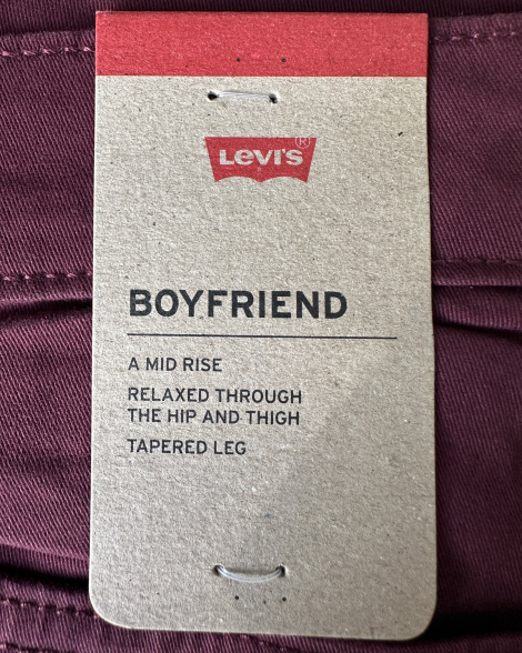 Женские штаны Boyfriend Levi's 1159857318 (Бордовый W33 L27)