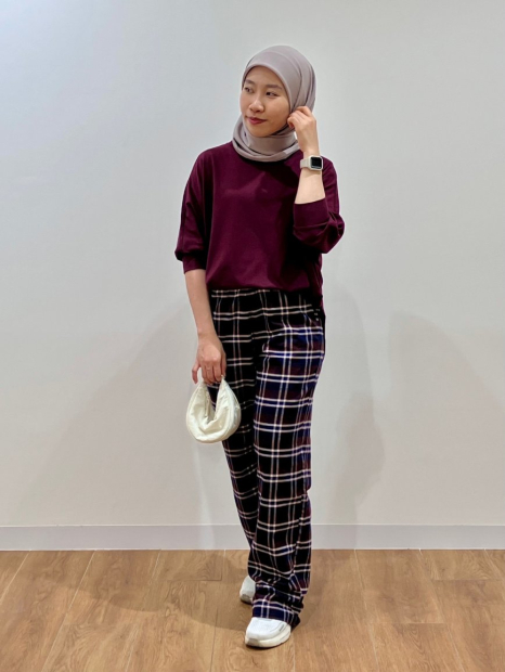 Штани з принтом UNIQLO 1159857524 (Коричневий/Синій XL)