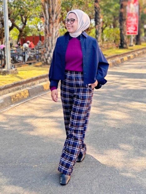 Штани з принтом UNIQLO 1159857524 (Коричневий/Синій XL)