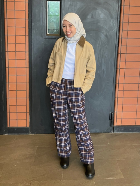 Штани з принтом UNIQLO 1159857524 (Коричневий/Синій XL)