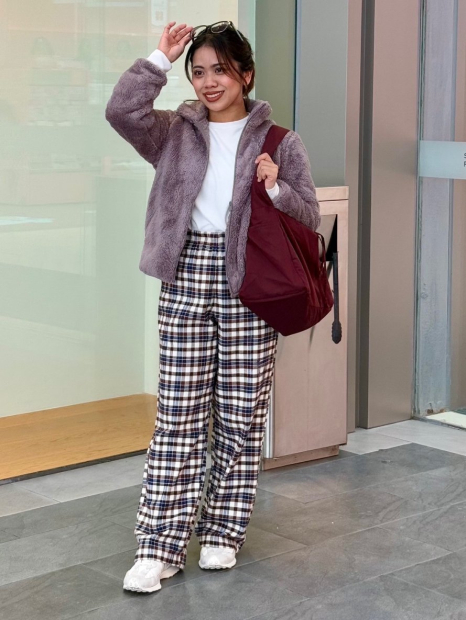 Штани з принтом UNIQLO 1159857530 (Коричневий/Молочний L)