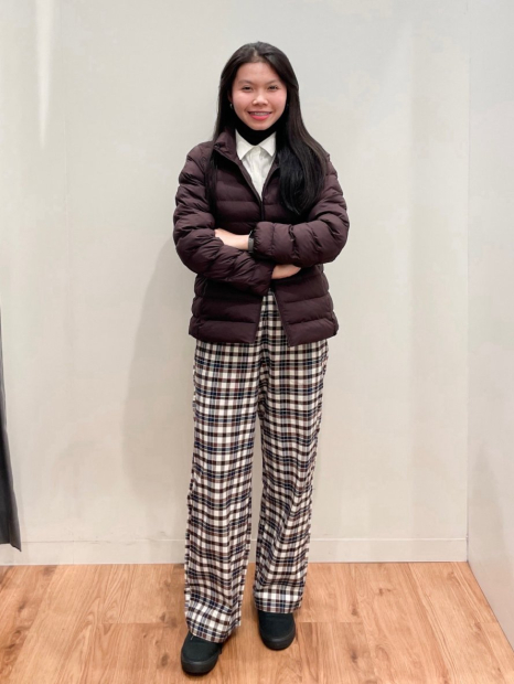 Штани з принтом UNIQLO 1159857530 (Коричневий/Молочний L)