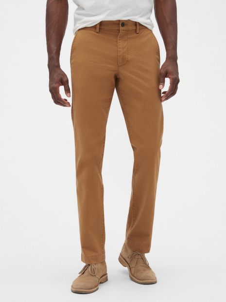 Чоловічі штани GAP Flex Straight Fit легкі штани 1159858978 (Коричневий 33W 34L)