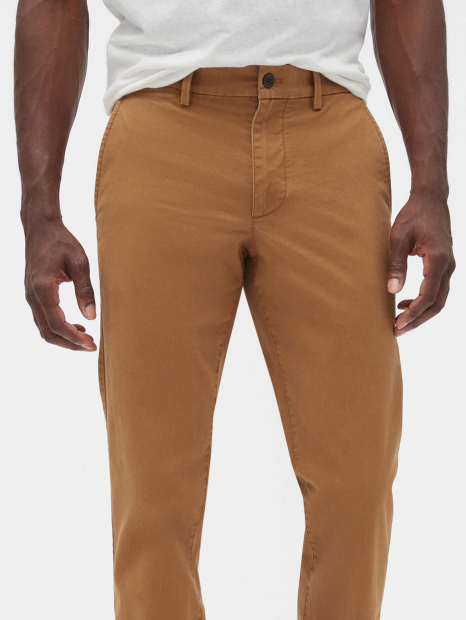 Чоловічі штани GAP Flex Straight Fit легкі штани 1159858978 (Коричневий 33W 34L)
