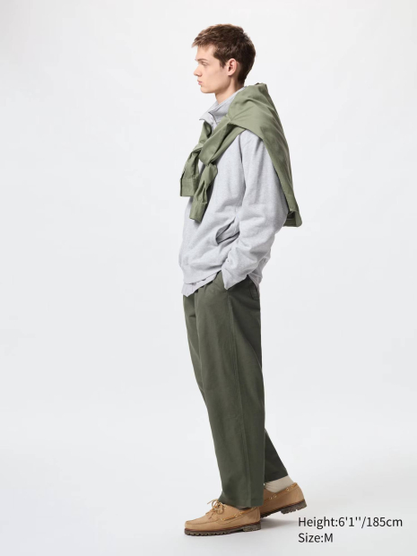 Штаны из смесовой льняной ткани UNIQLO 1159860396 (Зеленый XL)