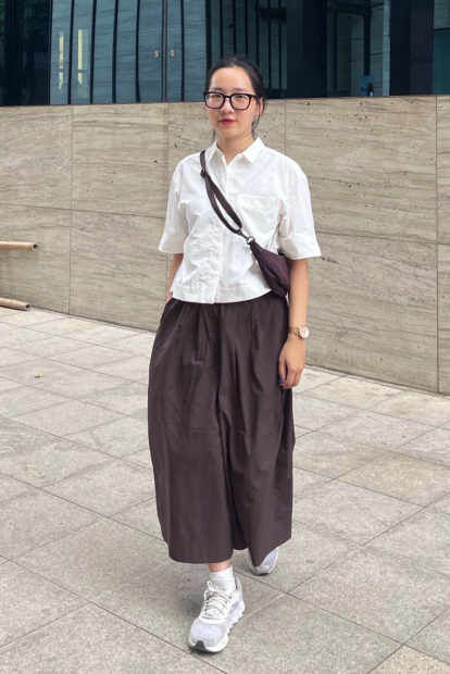 Женские укороченные штаны UNIQLO кюлоты 1159860445 (Коричневый L)