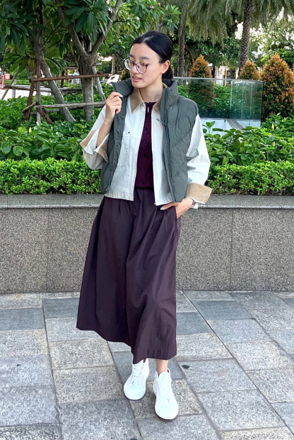 Женские укороченные штаны UNIQLO кюлоты 1159860445 (Коричневый L)