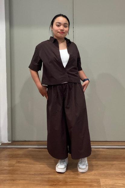 Женские укороченные штаны UNIQLO кюлоты 1159860445 (Коричневый L)