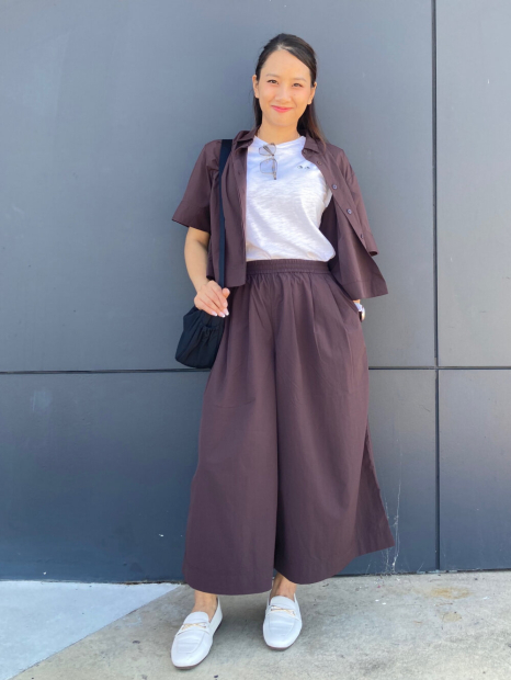 Женские укороченные штаны UNIQLO кюлоты 1159860445 (Коричневый L)