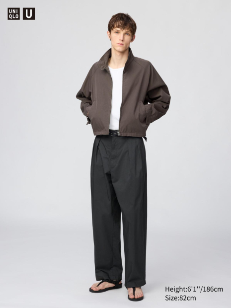 Широкие прямые брюки UNIQLO 1159865232 (Черный 36)