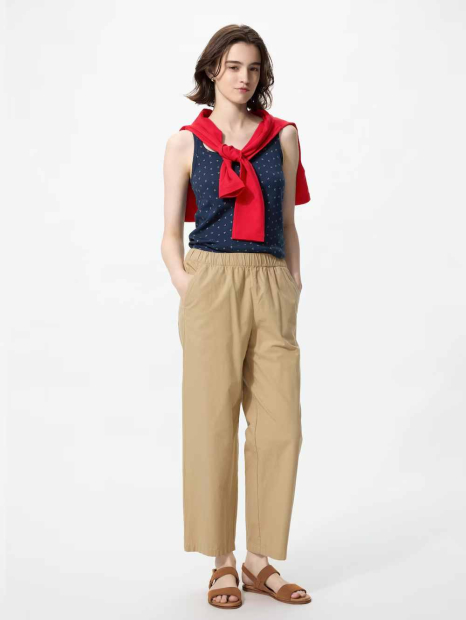 Хлопковые штаны UNIQLO 1160382756 (Бежевый XL)