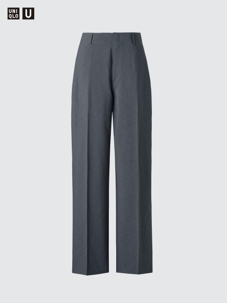 Женские брюки UNIQLO с высокой посадкой 1160679119 (Серый 6)