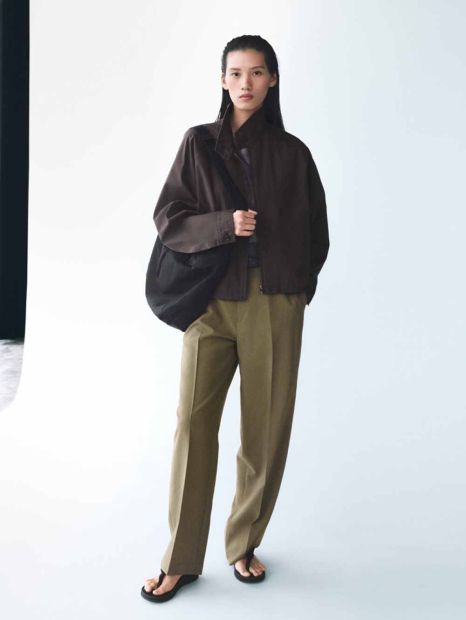 Жіночі штани UNIQLO з високою посадкою 1160731365 (Оливковий 10)