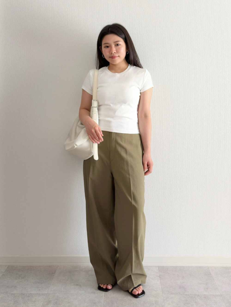 Жіночі штани UNIQLO з високою посадкою 1160731365 (Оливковий 10)
