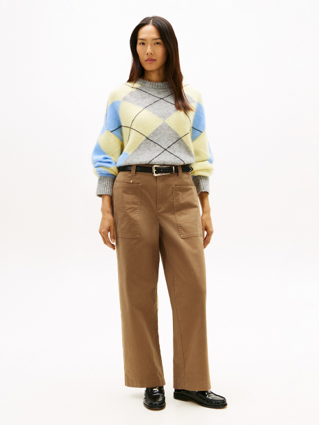 Широкие женские штаны Tommy Hilfiger брюк 1161296616 (Коричневый 4)